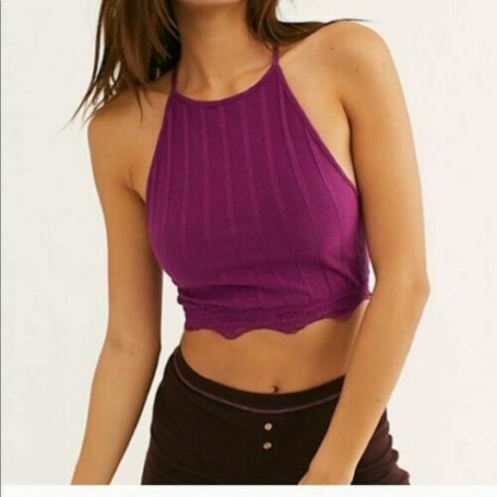 Free People All Your Love Crop Top Red S (2-4)
